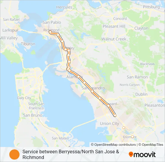 ORANGE BART Line Map