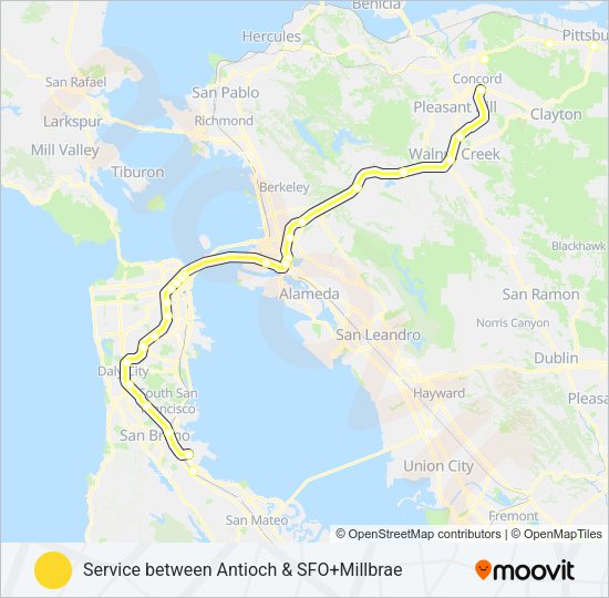 YELLOW BART Line Map