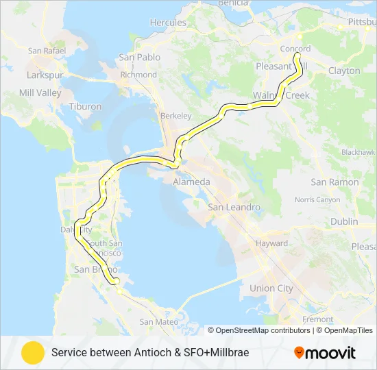 YELLOW BART Line Map