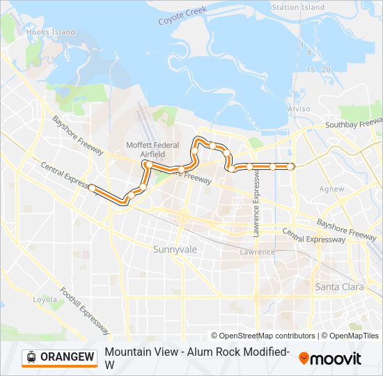 ORANGEW Light Rail Line Map