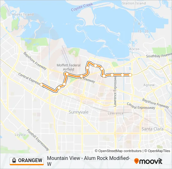 Mapa de ORANGEW de tren ligero