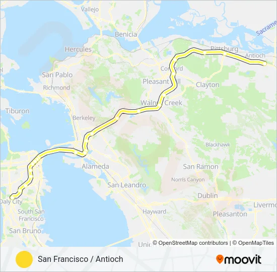 YELLOW BART Line Map