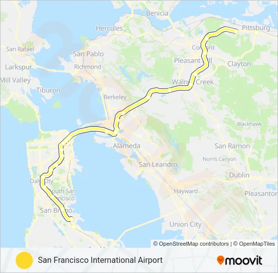YELLOW BART Line Map