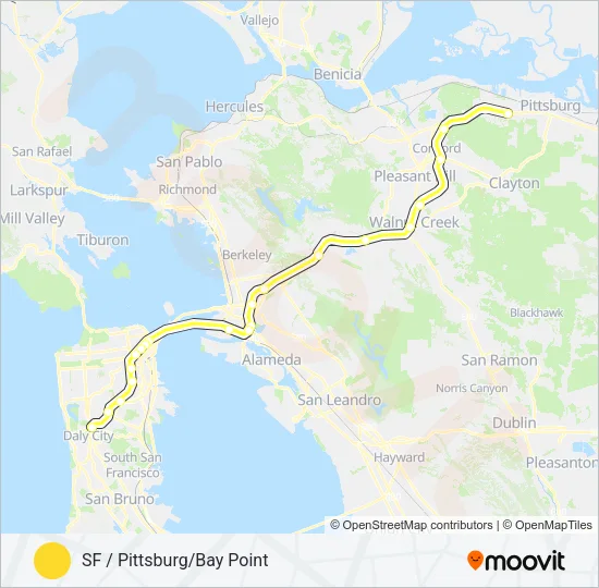 YELLOW BART Line Map