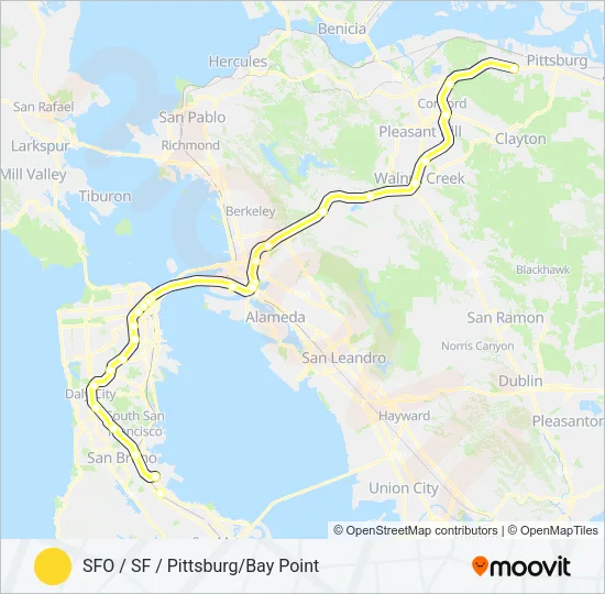 YELLOW BART Line Map