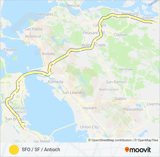 YELLOW BART Line Map