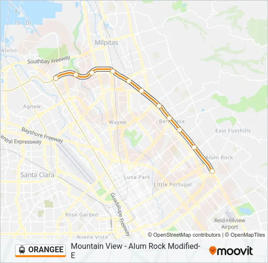 ORANGEE Light Rail Line Map