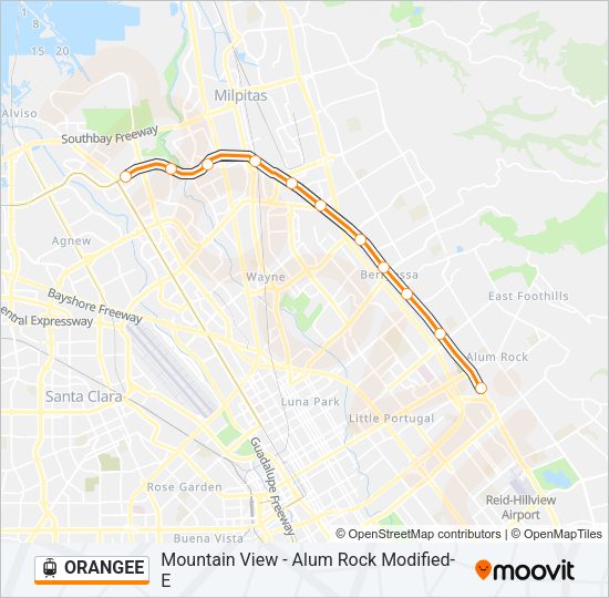 ORANGEE Light Rail Line Map
