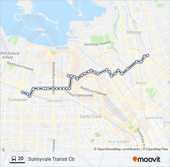 20 Route Schedules, Stops & Maps Sunnyvale Transit Ctr (Updated)