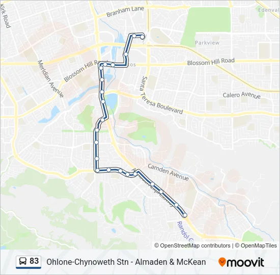 83 Bus Line Map