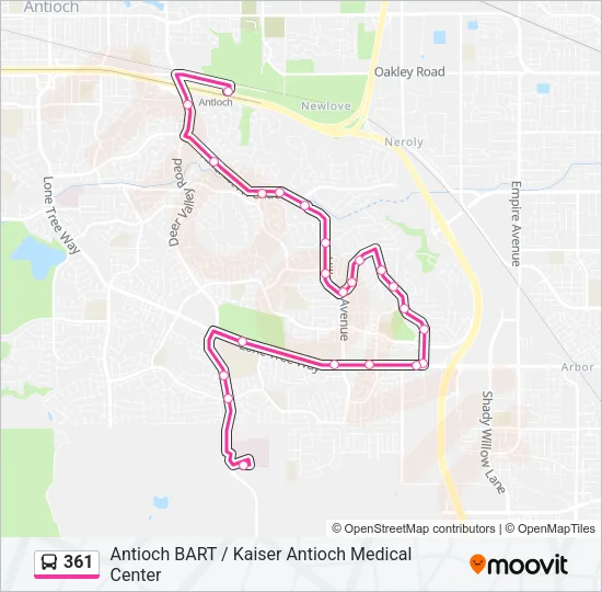 361 Bus Line Map