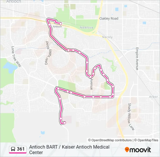 361 Bus Line Map