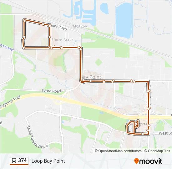374 Bus Line Map