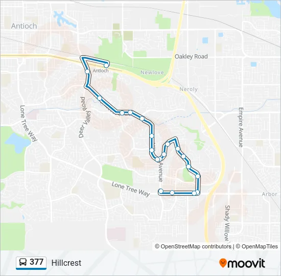 377 Bus Line Map