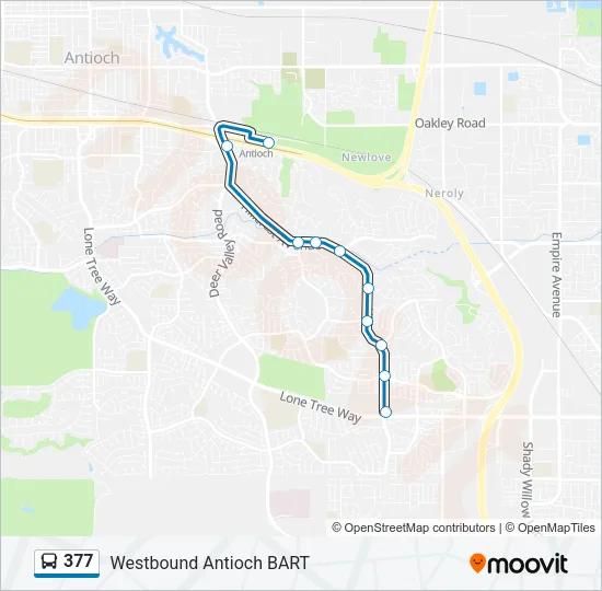 377 Bus Line Map