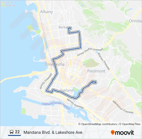 22 Bus Line Map