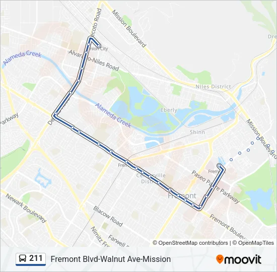 211 Bus Line Map