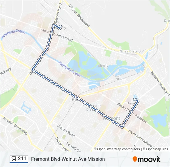 211 Bus Line Map