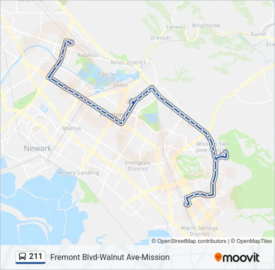 211 Bus Line Map