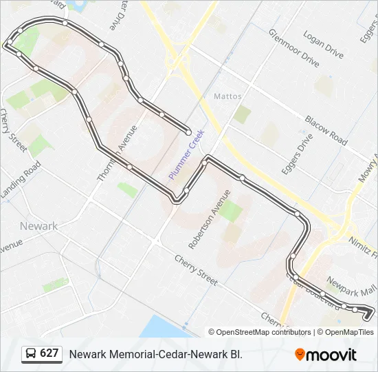627 Bus Line Map