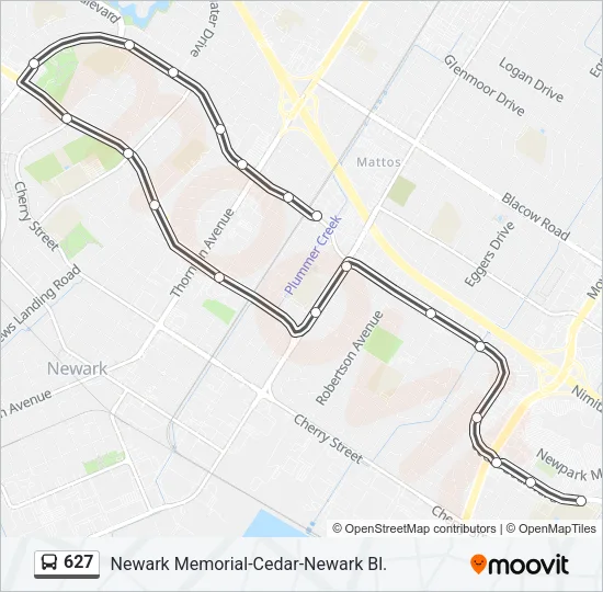 627 Bus Line Map