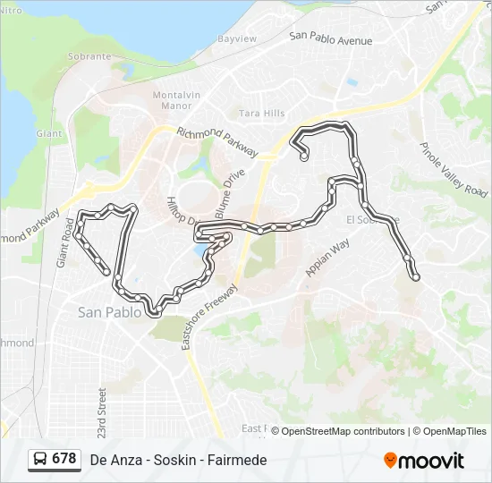 Mapa de 678 de autobús