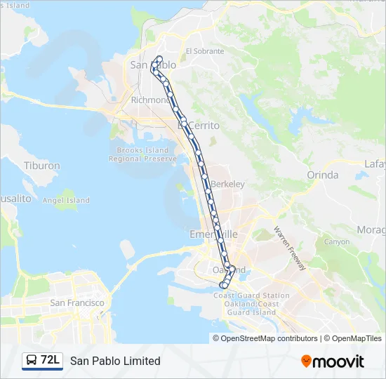 72L Bus Line Map
