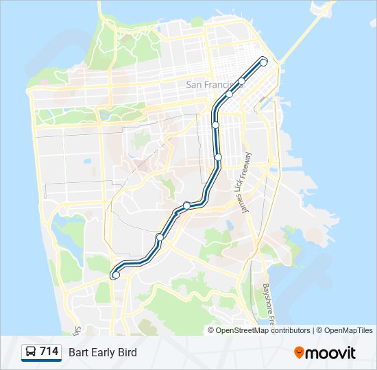 714 bus Line Map