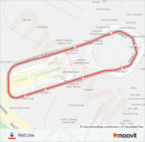 AIRTRAIN RED LINE Light Rail Line Map