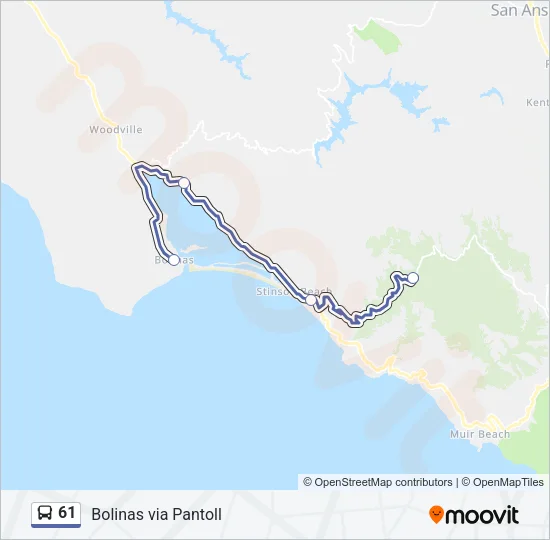61 Bus Line Map