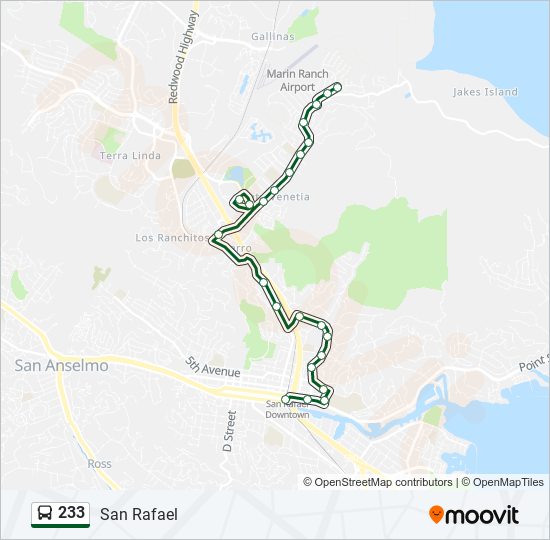 Mapa de 233 de autobús