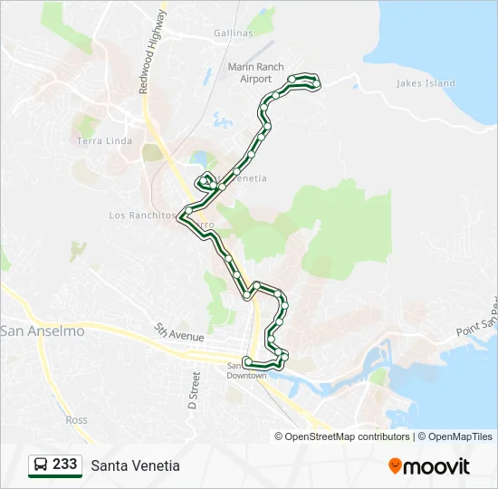 233 Bus Line Map