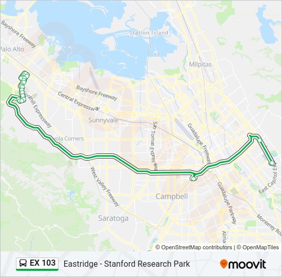EX 103 Bus Line Map