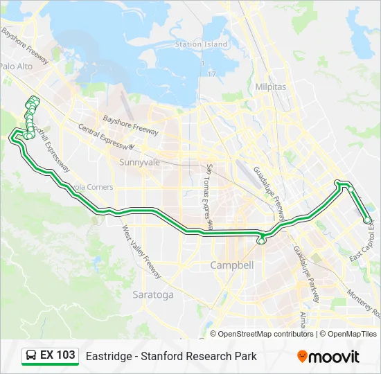 EX 103 Bus Line Map