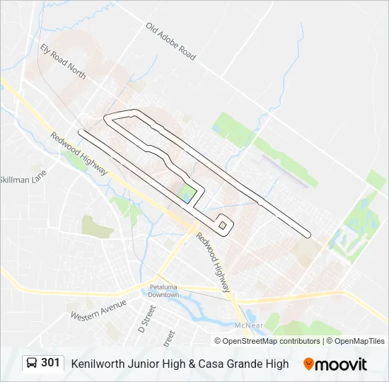 301 Bus Line Map