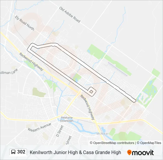302 Bus Line Map
