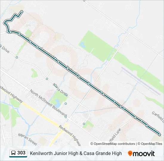303 Bus Line Map