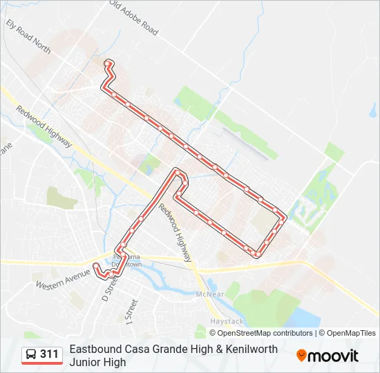 311 Bus Line Map