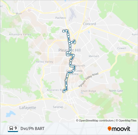 Mapa de 9 de autobús