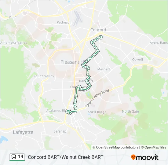 14 Bus Line Map
