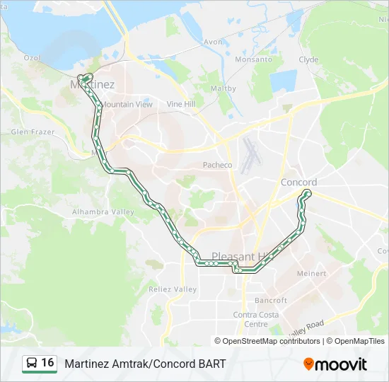 16 Bus Line Map