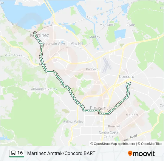 16 Bus Line Map