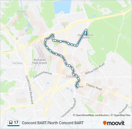 17 Bus Line Map