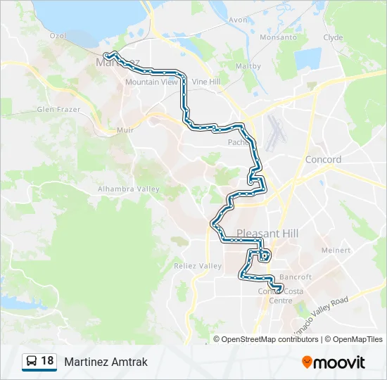 18 Bus Line Map