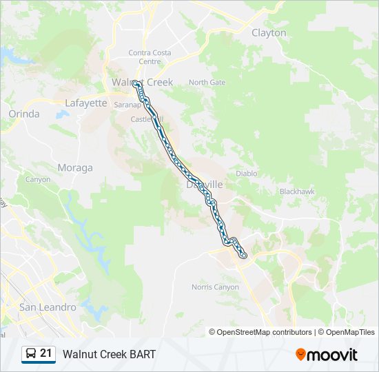 21 bus Line Map