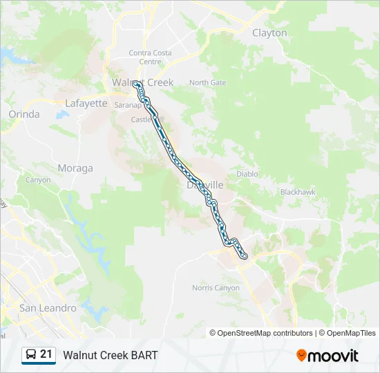 21 Bus Line Map