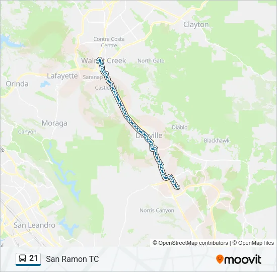 21 Bus Line Map