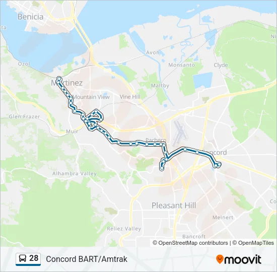 28 Bus Line Map