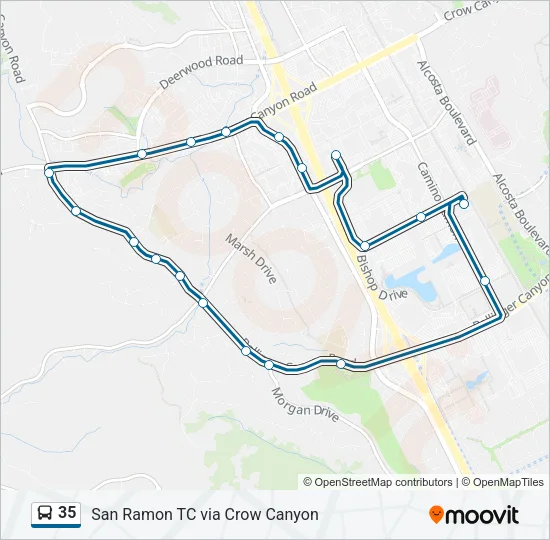 35 Bus Line Map