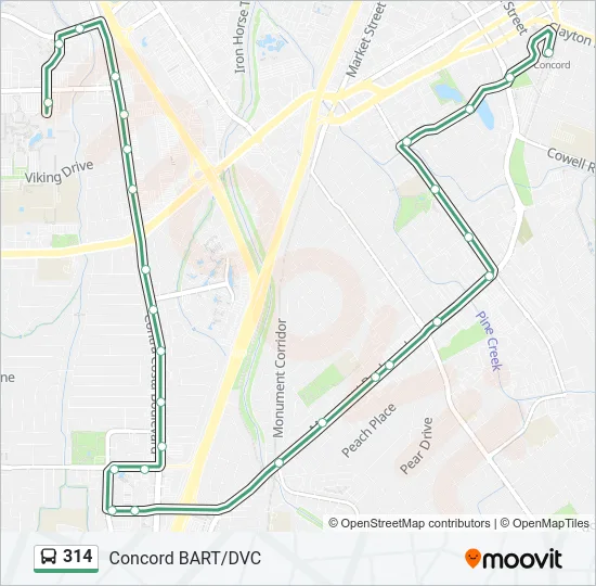 314 Bus Line Map